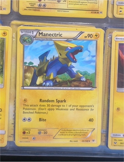 2015 Pokémon XY Roaring Skies #25 Manectric — front