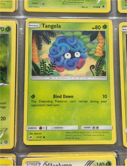 2017 Pokemon Sun & Moon Burning Shadows #7 Tangela — front