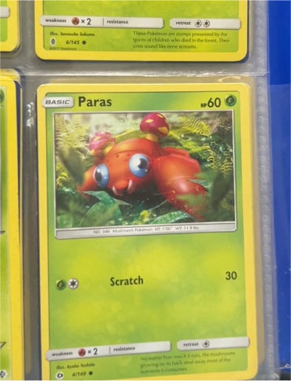 2017 Pokemon Sun & Moon #4 Paras — front