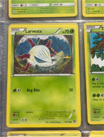 2016 Pokémon XY Steam Siege #14 Larvesta — front