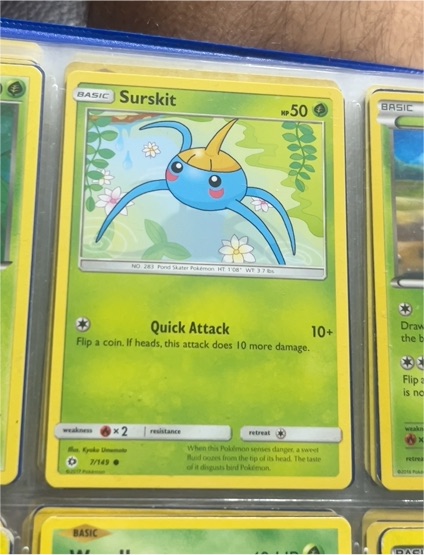 2017 Pokémon Sun & Moon #7 Surskit — front