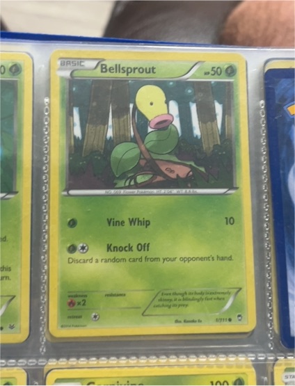 2014 Pokemon XY Furious Fists #1 Bellsprout — front