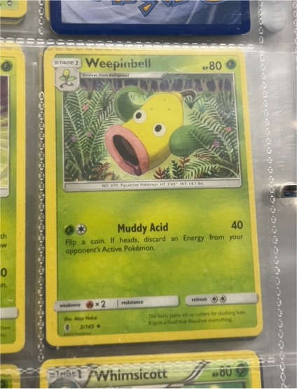 2017 Pokémon Guardians Rising #2 Weepinbell — front