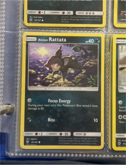 2017 Pokemon Burning Shadows #81 Alolan Rattata — front