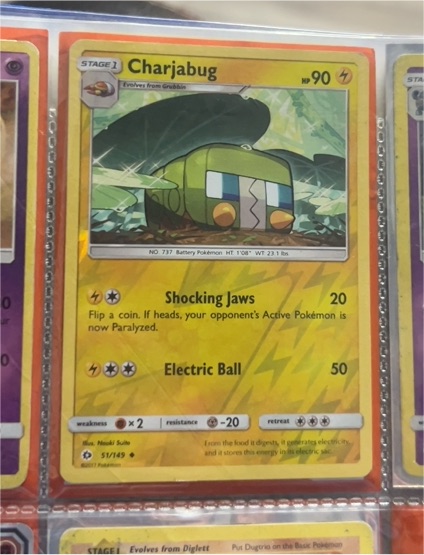 2017 Pokemon Sun & Moon #51 Charjabug — front