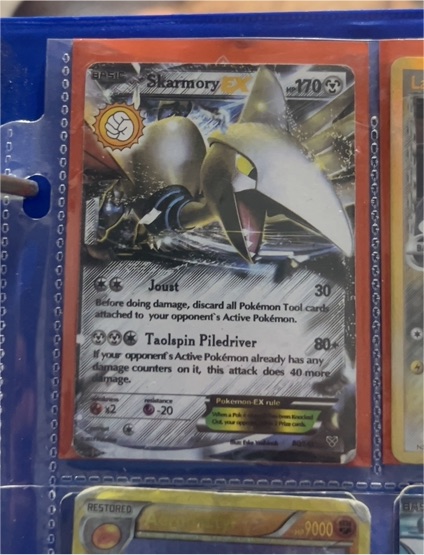 2014 Pokemon XY #80 Skarmory EX — front