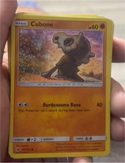 2018 Pokémon Sun & Moon Forbidden Light #57 Cubone — front