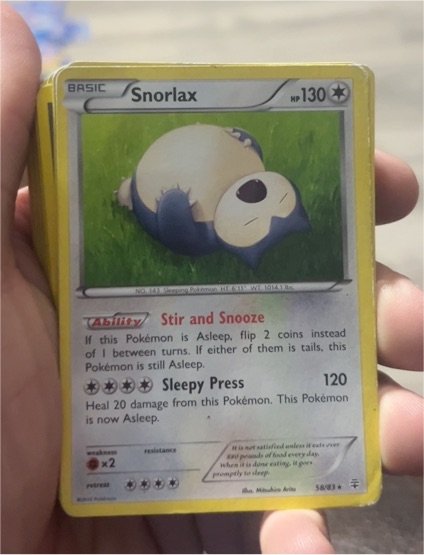 2016 Pokémon #58 Snorlax — front