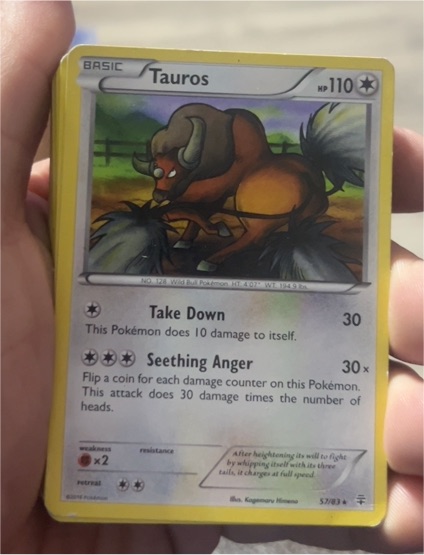 2016 Pokémon XY Generations #57 Tauros — front