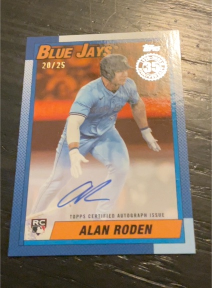 2025 Topps Update #90AU-ARO Alan Roden — front