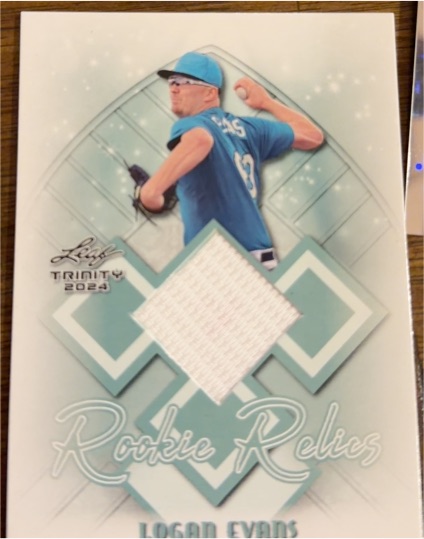 2024 Leaf Trinity Rookie Relics #RR-50 Logan Evans — front