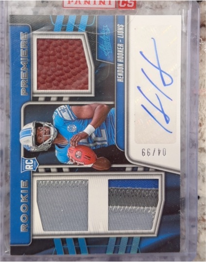 2023 Panini Absolute Rookie Premiere Materials #RPM-HH Hendon Hooker — front