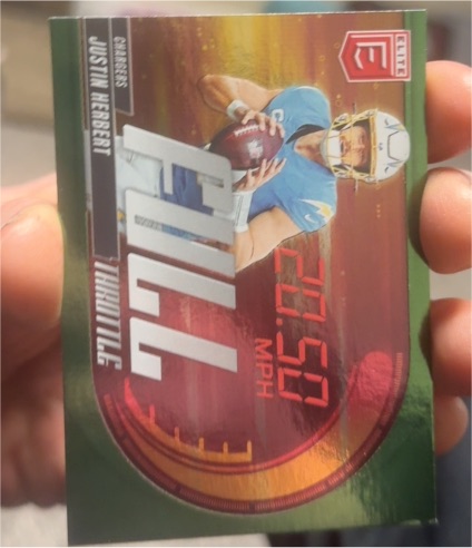 2025 Panini Donruss Elite #20 Justin Herbert Full Throttle Green — front