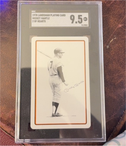 1978 Landsman Playing Card #2 of Hearts Mickey Mantle — front