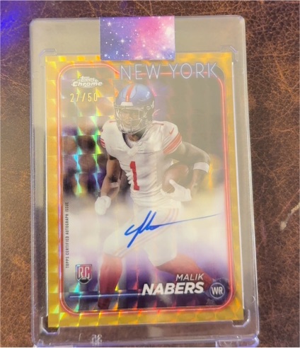 2024 Topps Chrome #RA-MNA Malik Nabers Rookie Autograph — front