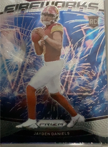 2024 Panini Prizm #24 Jayden Daniels Fireworks Rookie — front