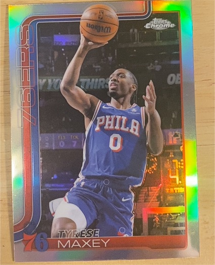 2025-26 Topps Chrome #185 Tyrese Maxey — front
