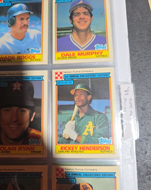 1984 Topps Ralston Purina 1st Annual Collectors' Edition #15 Rickey Henderson — front