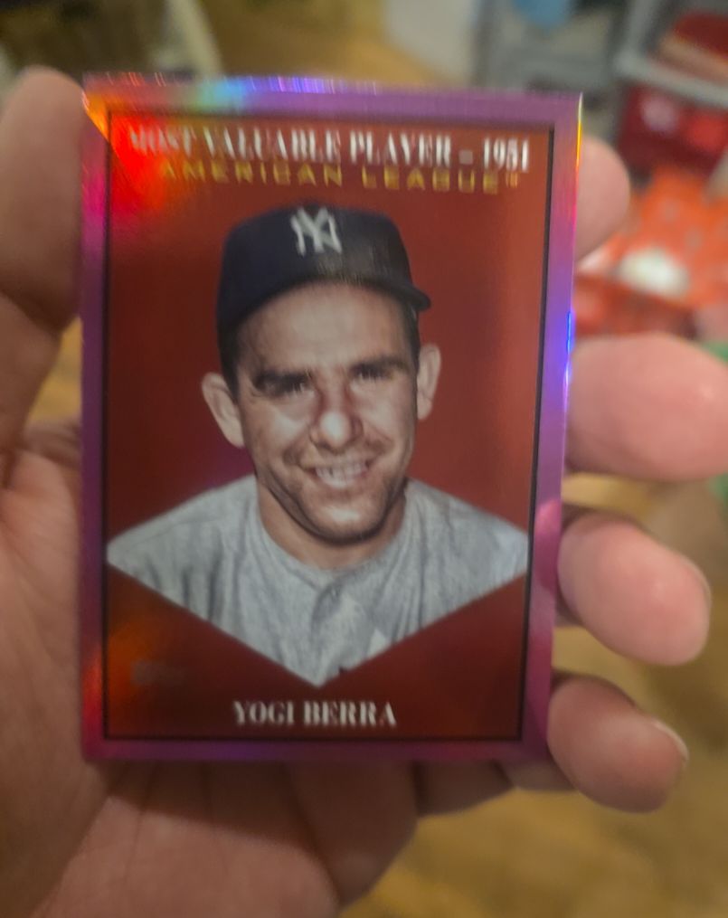 2025 Topps Update #MV-40 Yogi Berra MVP 1951 Pink SP — front