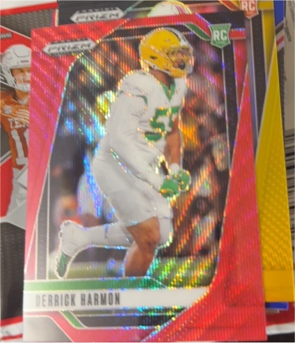 2025 Panini Prizm Draft Picks #Derrick Harmon Red Wave Rookie Card — front