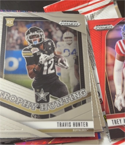 2025 Panini Prizm Draft Picks Trophy Hunting #20 Travis Hunter Rookie RC — front