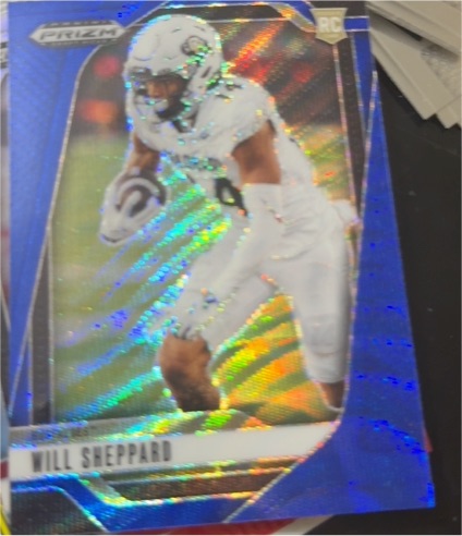 2025 Panini Prizm Draft Picks Will Sheppard Blue Wave Prizm Rookie RC — front