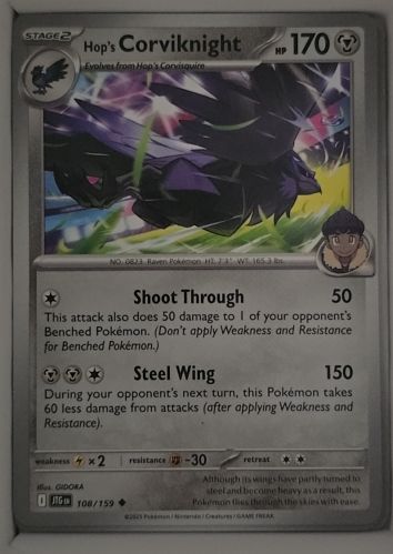 2023 Pokémon SV09 Journey Together #108 Hop's Corviknight — front