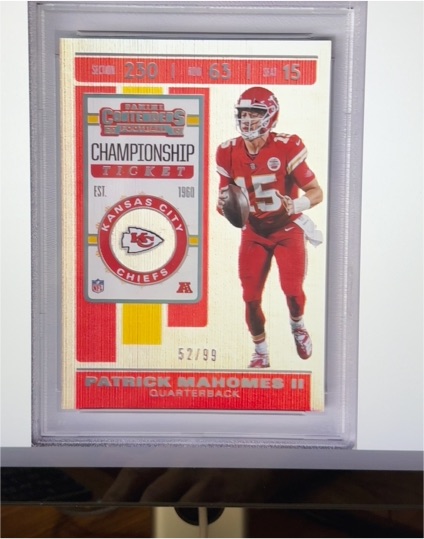 2019 Panini Contenders Season Ticket #39 Patrick Mahomes II — front