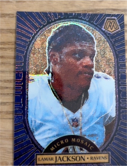 2025 Panini Mosaic Football #25 Lamar Jackson Micro Mosaic — front