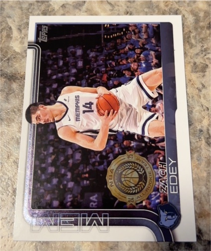 2025-26 Topps #186 Zach Edey Memphis Grizzlies — front