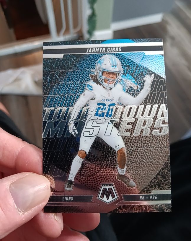 2025 Panini Mosaic #6 Jahmyr Gibbs Touchdown Masters Detroit Lions — front