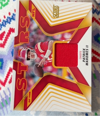 2025 Panini Score #SNJ-PMS Patrick Mahomes II Stars of the NFL Jersey Patch — front
