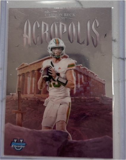 2025 Bowman University Chrome #A-6 Carson Beck Acropolis — front