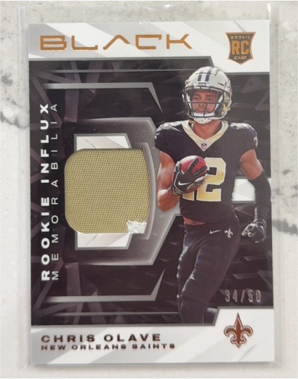 2022 Panini Black #34 Chris Olave Rookie Patch — front
