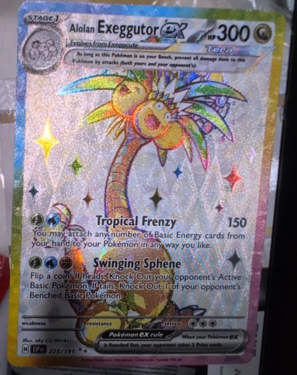 2024 Pokémon TCG Surging Sparks #225 Alolan Exeggutor ex — front