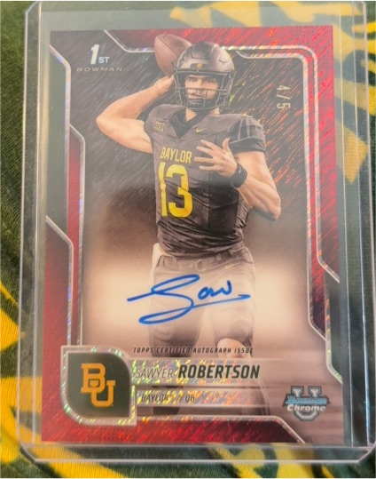 2025 Bowman University Chrome #BCA-SR Sawyer Robertson — front