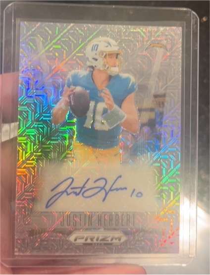 2024 Panini Prizm Deca Signatures Mojo Prizm #SJJH Justin Herbert — front