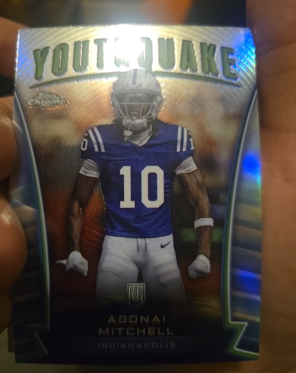 2024 Topps Chrome #Y-15 Adonai Mitchell Youthquake Refractor — front