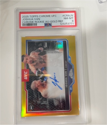 2025 Topps Chrome UFC #CRA-JV Joshua Van Chrome Rookie Auto Gold Refractor — front