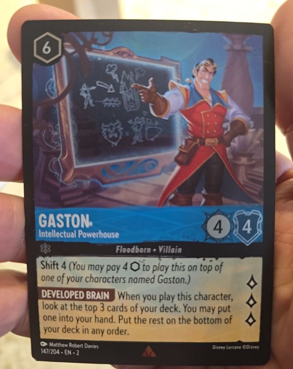 2023 Disney Lorcana Rise of the Floodborn #147 Gaston Intellectual Powerhouse — front