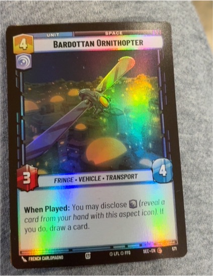 Star Wars Unlimited Secrets of Power #571 Bardottan Ornithopter — front
