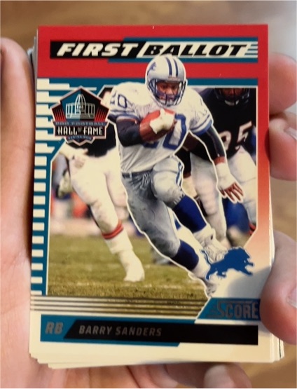 2025 Score First Ballot #8 Barry Sanders — front