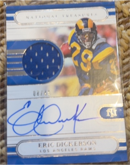 2020 Panini National Treasures Patch Auto Eric Dickerson #MTS-ED — front
