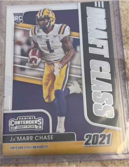 2021 Panini Contenders Draft Picks #5 Ja'Marr Chase Draft Class — front