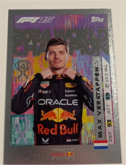 2025 Topps Turbo Attax #99 Max Verstappen 2024 World Champion — front