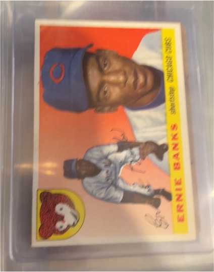 1955 Topps #28 Ernie Banks — front