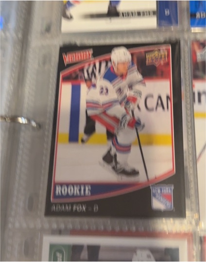 2021 Upper Deck National Hockey Card Day Victory Rookie #V-16 Adam Fox — front