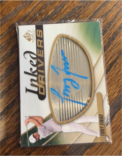 2021 SP Game Used Inked Drivers #ID-TF Tony Finau — front