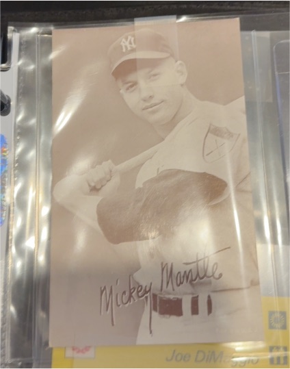 1947 Exhibits Mickey Mantle Blank Back Sepia — front