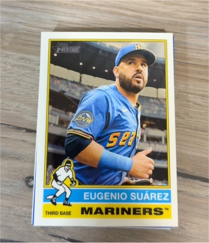 2025 Topps Heritage #628 Eugenio Suárez — front